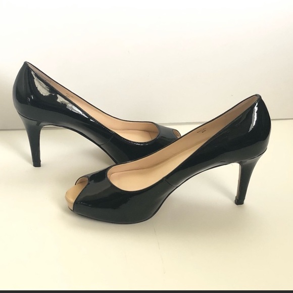 Tahari Shoes - Tahari Regal Patent Leather Peep Toe Pumps